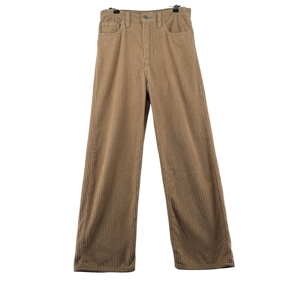 Levi's Premium Ribcage Straight Ankle High Rise Women 26 W28x26.5L Tan Corduroy